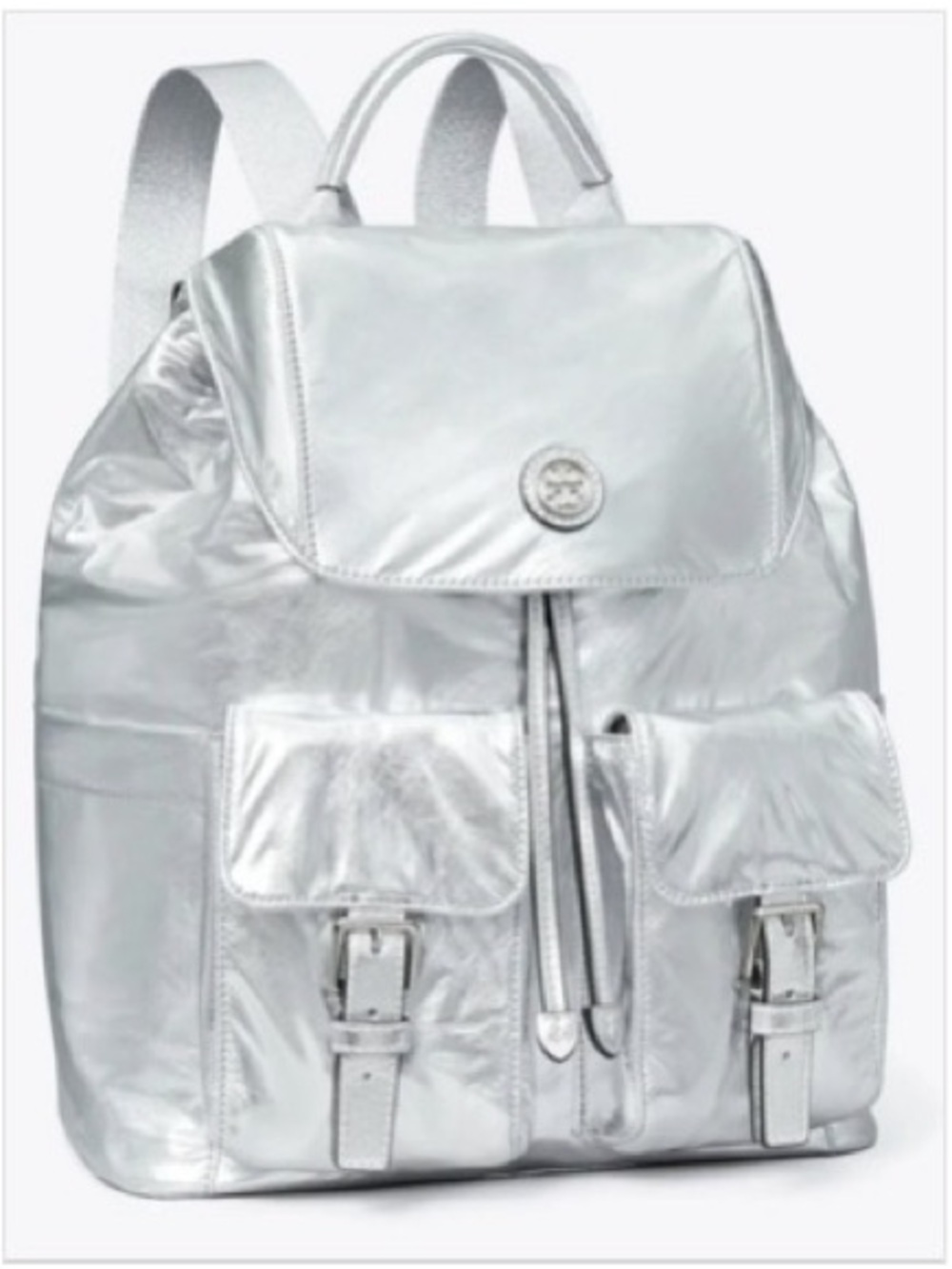 Tory Burch Metallic Silver Women's Backpack - Never Used